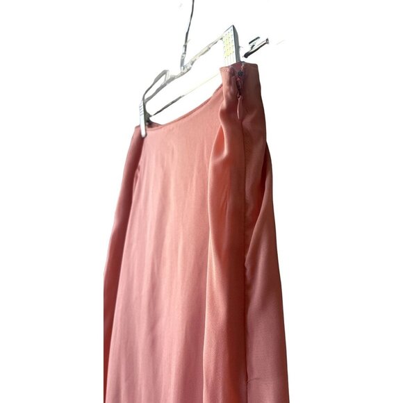Abercrombie & Fitch Maxi Pleated Long Slit SzS Pink Coral High Waisted Skirt - Picture 8 of 11